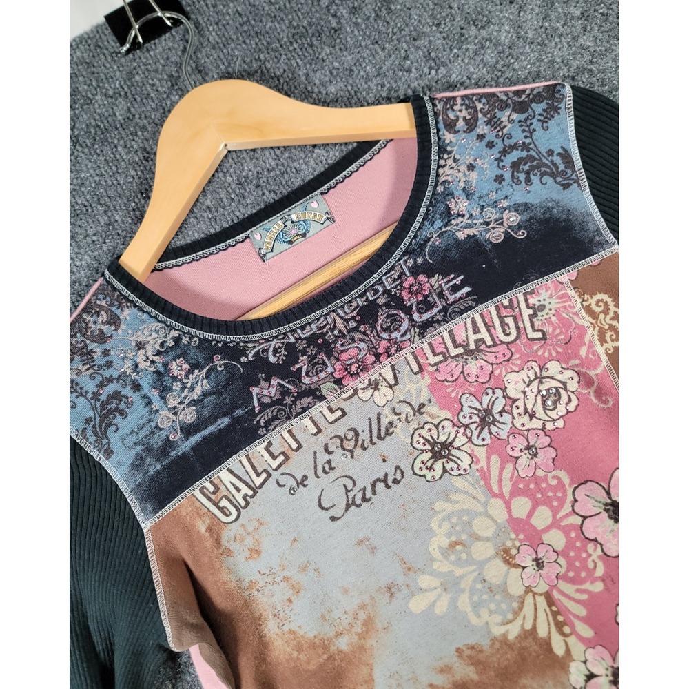 Vintage Y2K Vanilla Sugar Embellished Top Womens Small Dark Fairy Whimsigoth